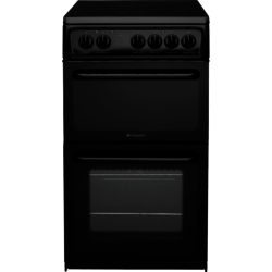 Hotpoint HAE51KS Electric Ceramic Twin Cavity Cooker in Black